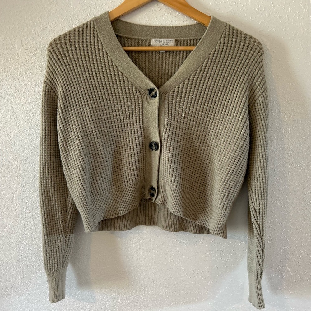 Women’s Medium Sage Green Warm & Cozy Cardigan